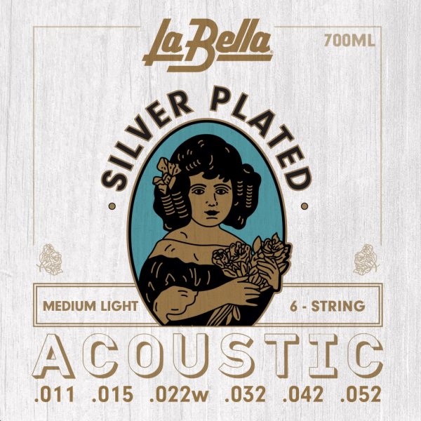 La Bella 700ML Silver-Plated Комплект струн для акустической гитары