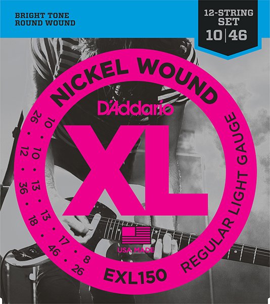 D'Addario EXL150 Nickel Wound Комплект струн для 12-струнной электрогитары D'Addario EXL150 Nickel Wound Комплект струн для 12-струнной электрогитары