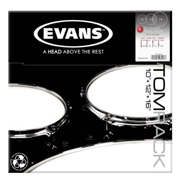 Evans ETP-G1CLR-R G1 Clear Rock Набор пластика для том барабана (10"