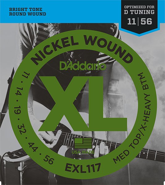 D'Addario EXL117 XL NICKEL WOUND Струны для электрогитары Meduim Top/Extra Heavy Bottom 11-56 D`Addario