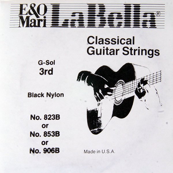 La Bella 823B Отдельная струна гитарная №3 черный нейлон La Bella