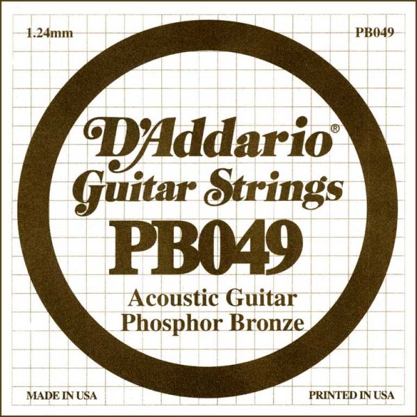 D'Addario PB049 Phosphor Bronze Отдельная струна для акустической гитары