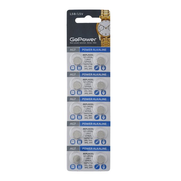 GoPower 00-00023152 Alkaline Элемент питания G7/LR926/LR57/395A/195 1.5В