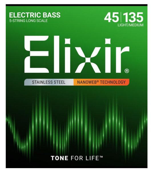 Elixir 14782 NANOWEB Комплект струн для 5-струнной бас-гитары