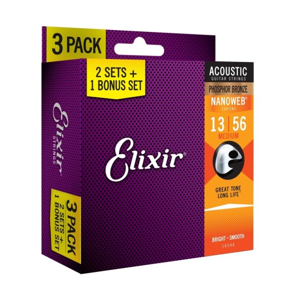 Elixir 16546 NANOWEB Струны для акустической гитары