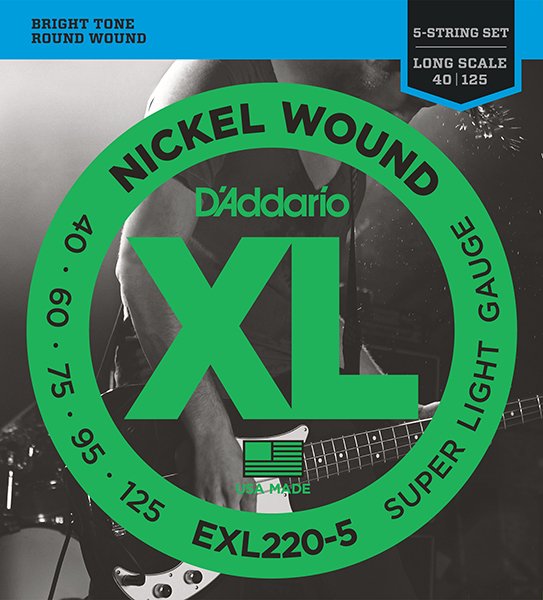 D'Addario EXL220-5 Nickel Wound Комплект струн для 5-струнной бас-гитары