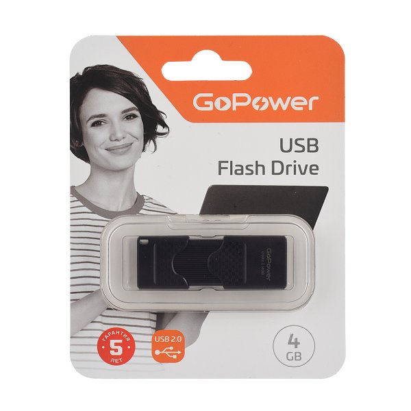 GoPower 00-00025961 Slider Флеш-накопитель 4GB USB2.0