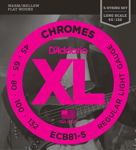 D'Addario ECB81-5 Chromes Комплект струн для 5-струнной бас-гитары