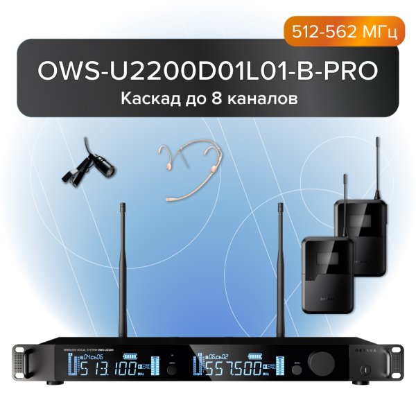 Октава OWS-U2200D01L01-B-PRO Двухканальная радиосистема