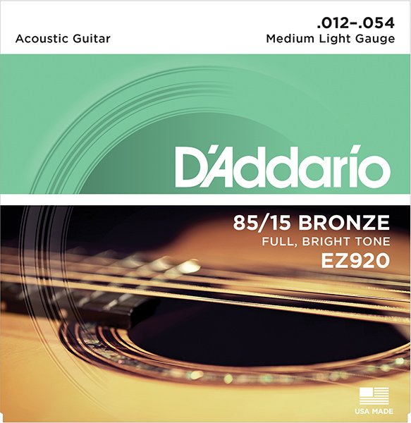 D'Addario EZ920 AMERICAN BRONZE 85/15 Струны для акустической гитары Medium Light 12-54 D`Addario
