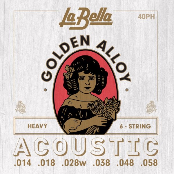 La Bella 40PH Golden Alloy Комплект струн для акустической гитары