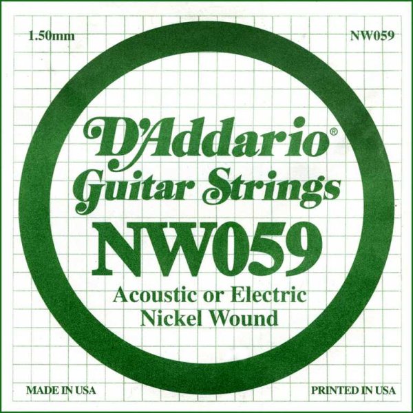D'Addario NW059 Nickel Wound Отдельная струна для электрогитары