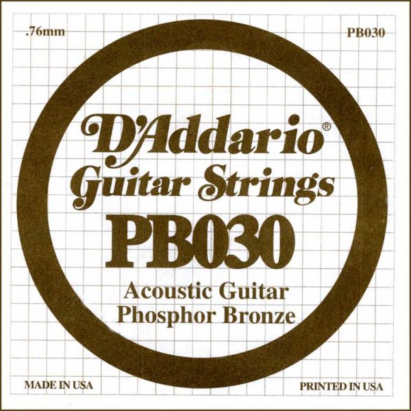 D'Addario PB030 Phosphor Bronze Отдельная струна для акустической гитары