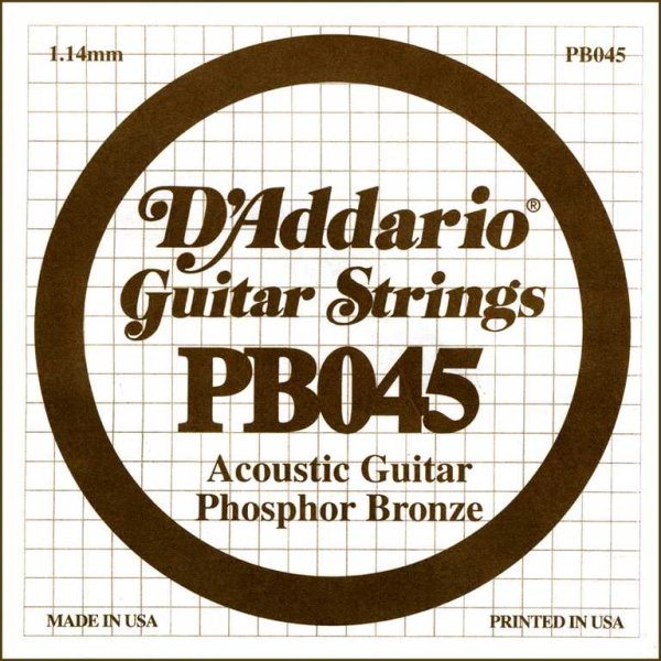 D'Addario PB045 Phosphor Bronze Отдельная струна для акустической гитары