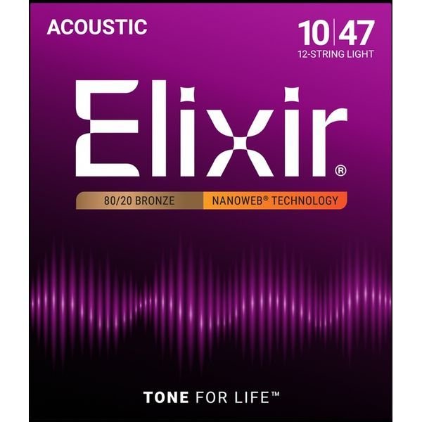 Elixir 11152 NANOWEB Комплект струн для 12-струнной акустической гитары