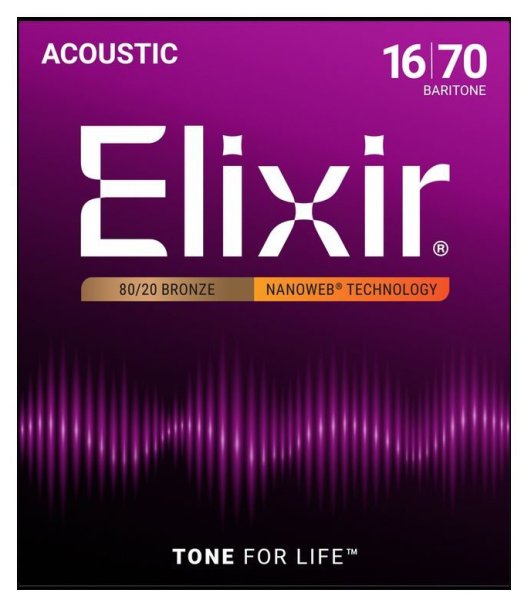 Elixir 11306 NANOWEB Комплект струн для акустической баритон гитары