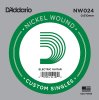 D'Addario NW024 Nickel Wound Отдельная струна для электрогитары